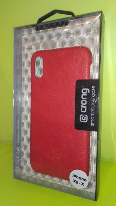 Etui Plecki iPhone Xs / X Czerwone Skóra ekologiczna Crong Essential