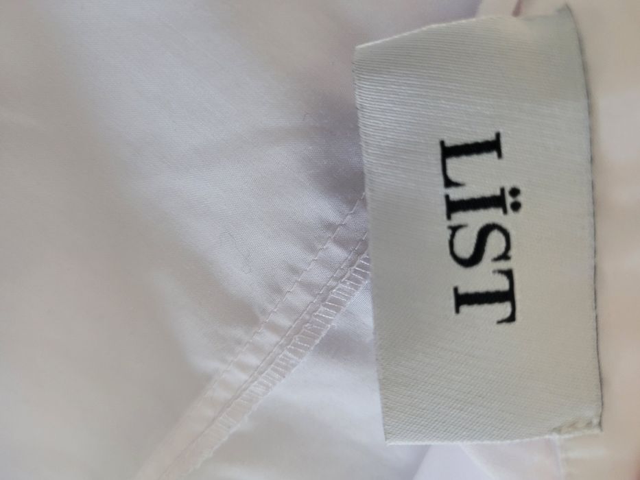 Biała sukienka koszulowa oversize jedwab bawełna premium LIST