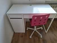 Biurko Ikea Micke z krzesłem obrotowym