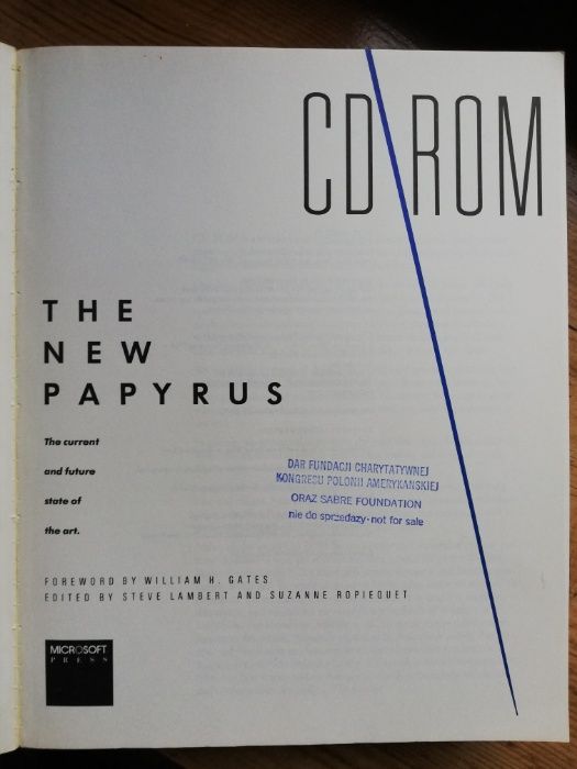 Cd Rom the New Papyrus biały kruk Gates Microsoft Historia Informatyki