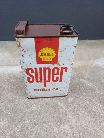 Lata de óleo 5L vintage shell super motor oil