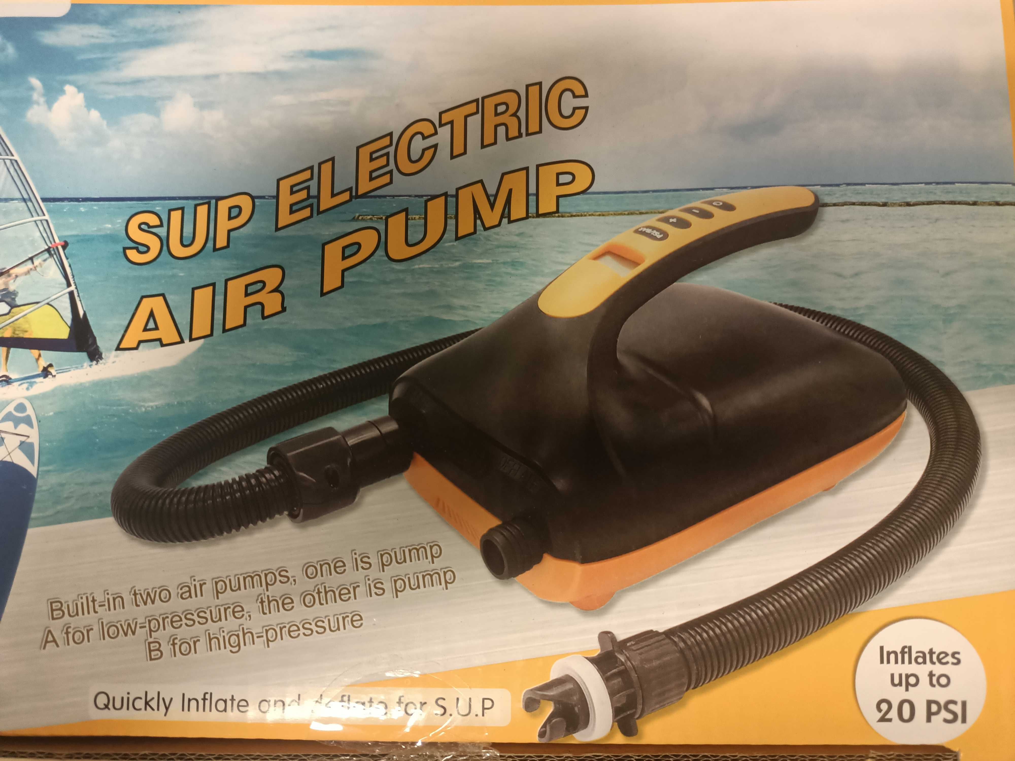 Pompka elektryczna 12V 20PSI do pontonu , deski SUP, materaca