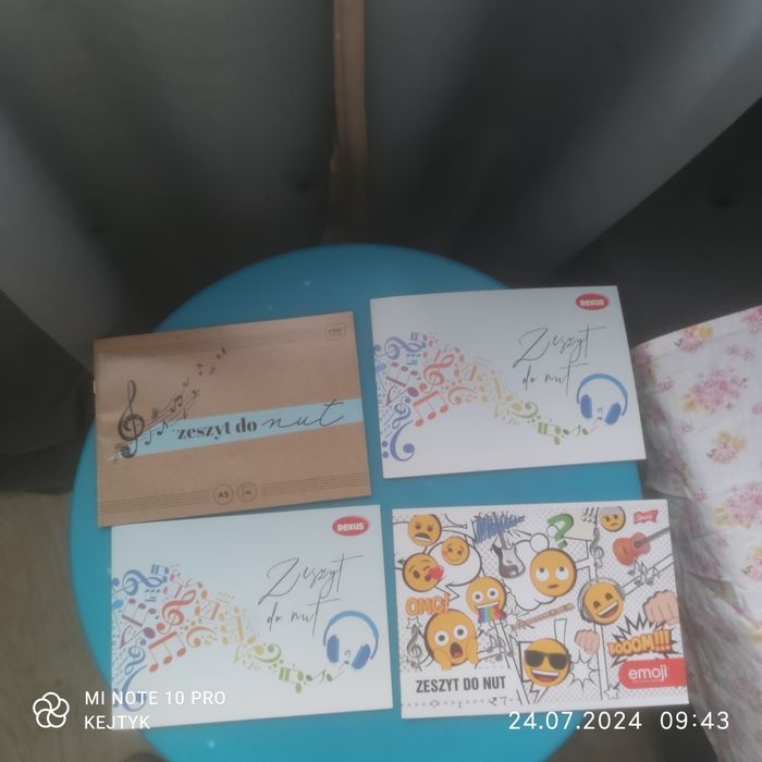 Zeszyt nutowy,zeszyty do nut 4 sztuki nowe