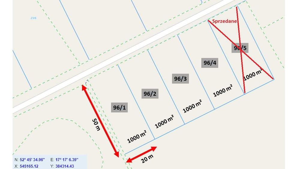 Działki budowlane 1000 m2 Zbietka