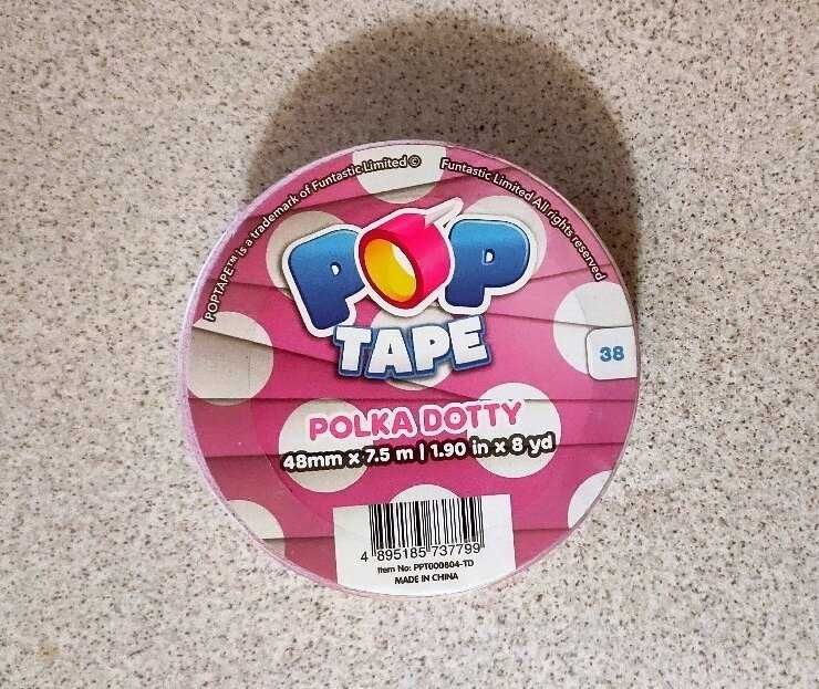 Декоративный скотч клейкая лента розовая горошек - POP TAPE 7,5м