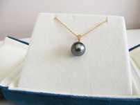 Perła Tahiti 10mm złoto 18 karatowe Au750 diament 0.021ct naszyjnik