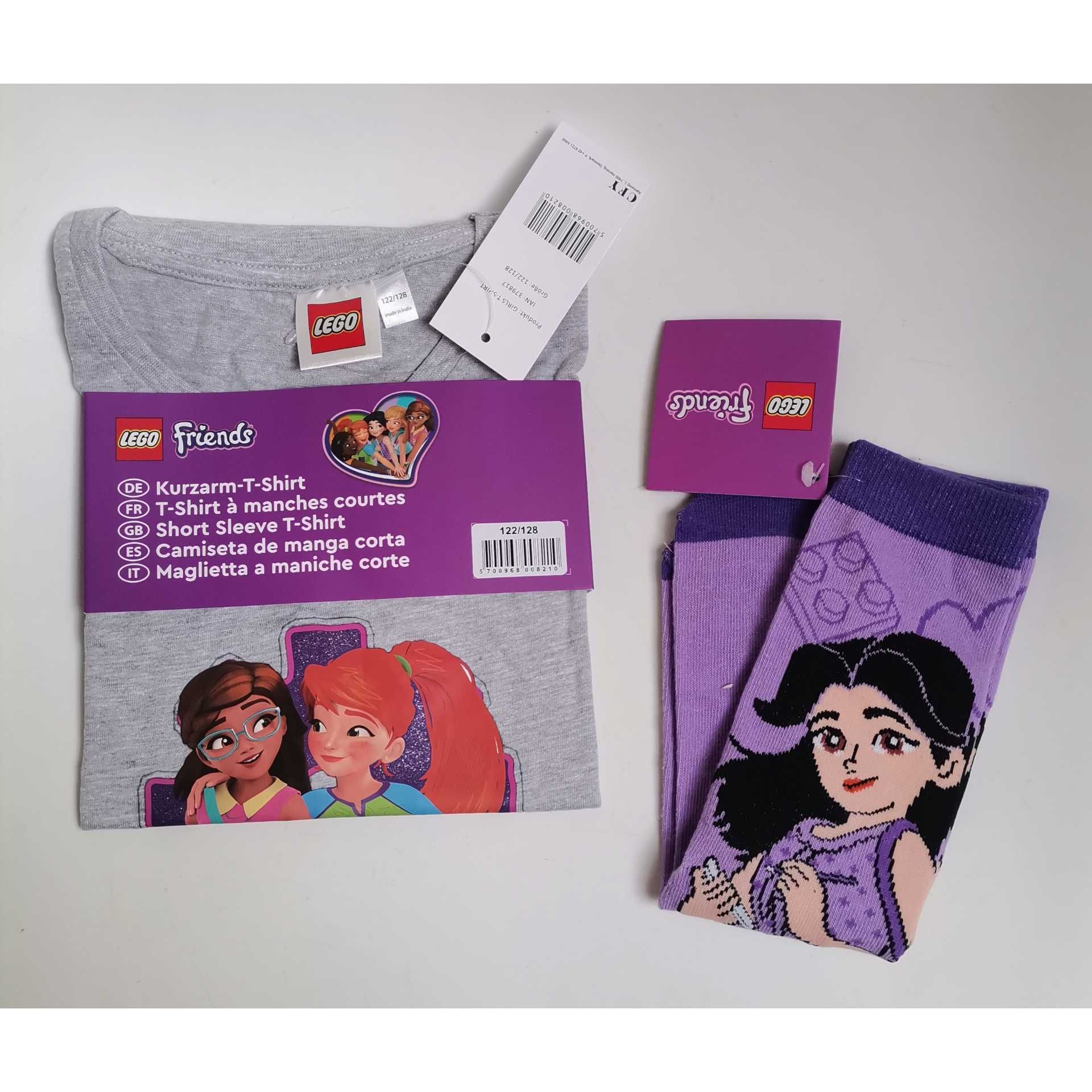 Nowy Lego Friends 122/128 T-shirt lego Friends plus skarpety lego