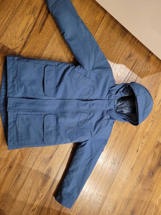 Ocieplana Kurtka jesienna parka Cool Club 110cm niebieska stan bdb