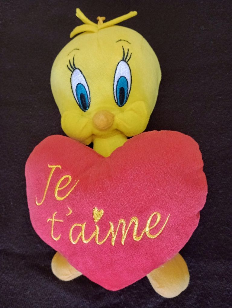 Peluche Tweety Piu Piu coração GRANDE je t'aime