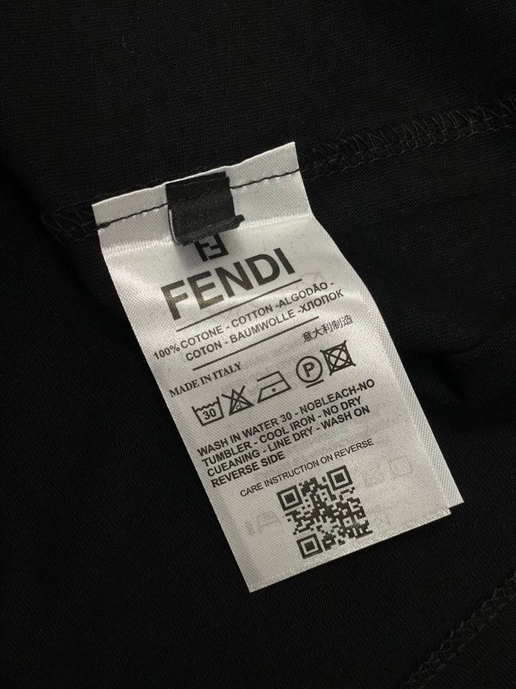 FENDI 2024 Exclusive Женская футболка черная принт мишка оверсайз топ