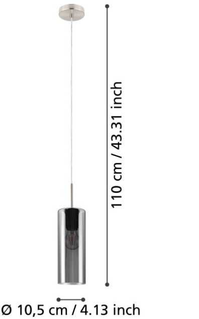 Lampa wisząca LED Eglo Selvino ciemne szklo 150zł katalogowo