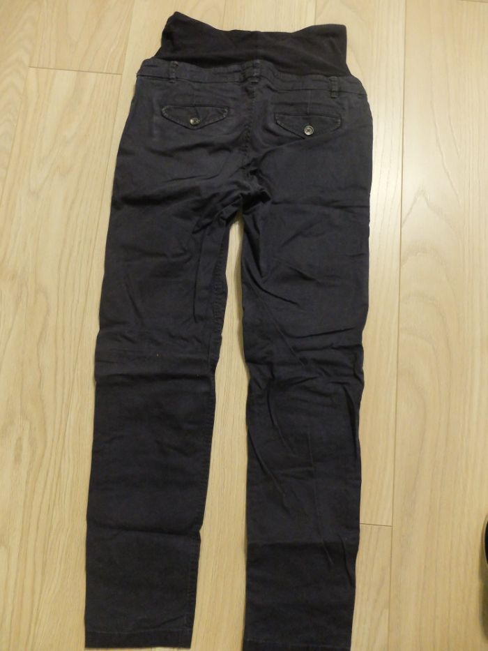 granatowe spodnie ciążowe chinos H&M Mama 34 XS