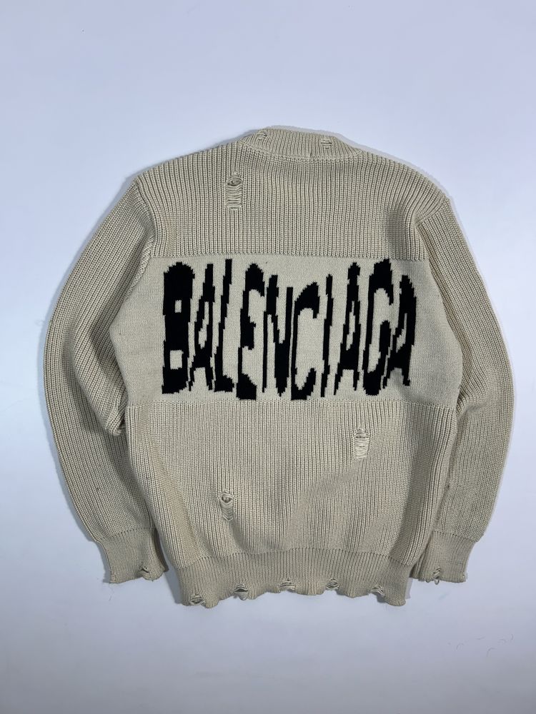 Свитер Gucci & Balenciaga Y2K opium distressed оверсайз