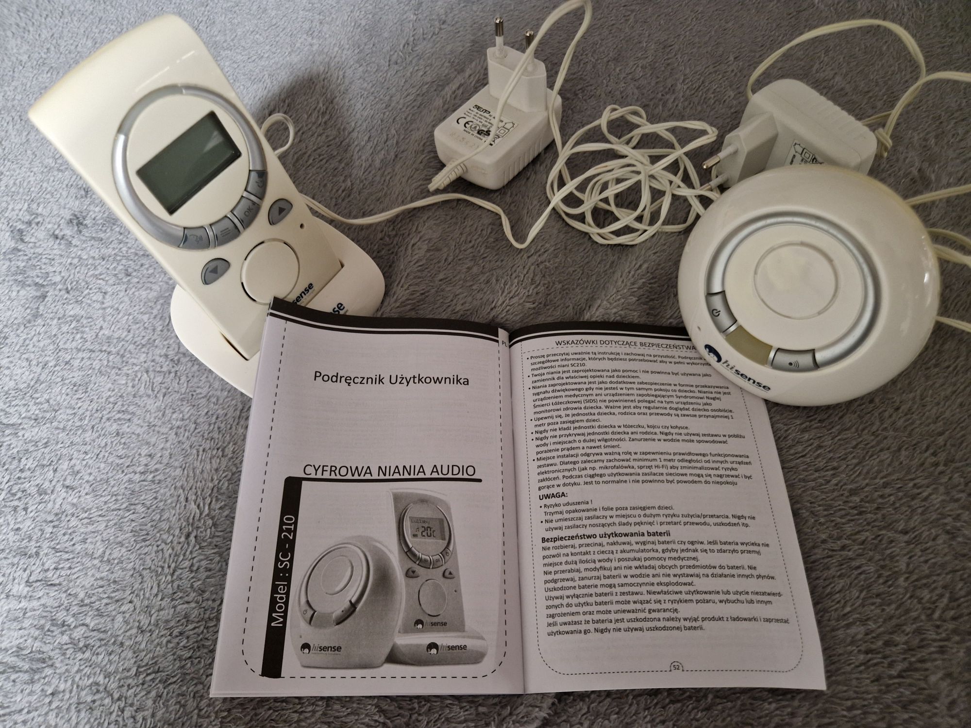 Monitor oddechu plus elektroniczna niania Hisense babysense 5