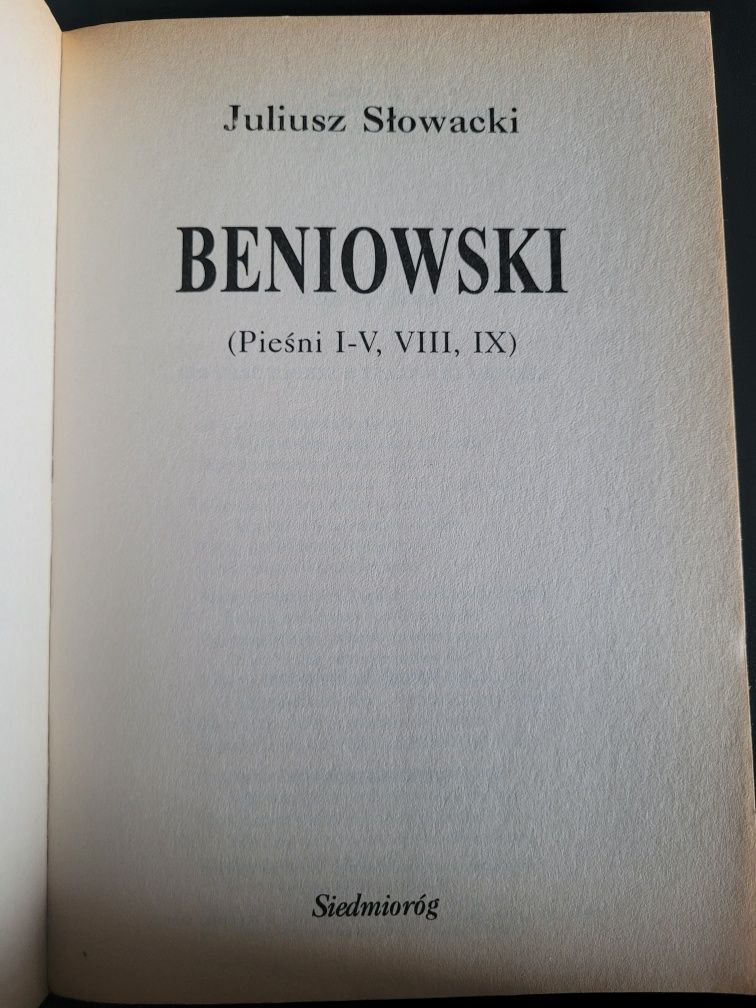 "Beniowski" J. Słowacki