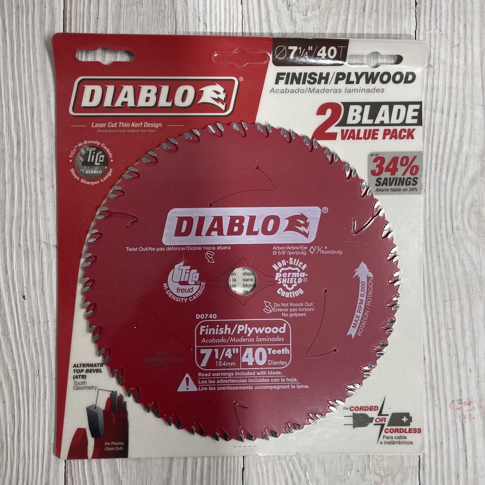 2шт Пильные диски по дереву Diablo D0740VPX 184 16 40