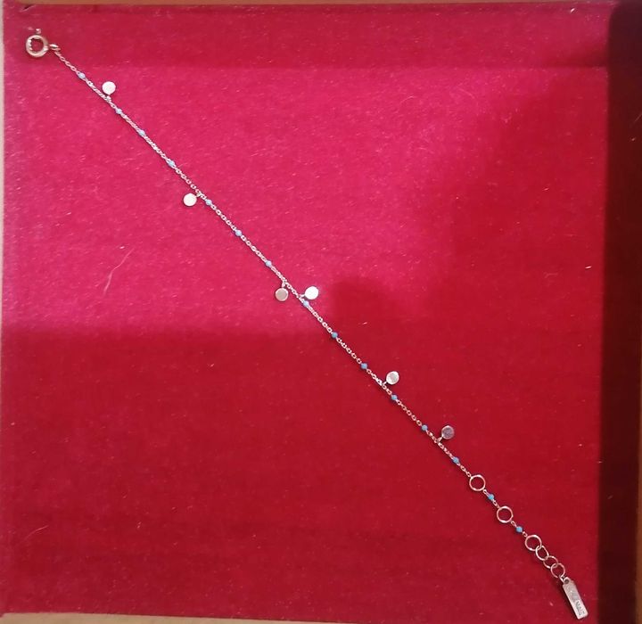 Pulseira prata dourada e turquesas Ania Haie