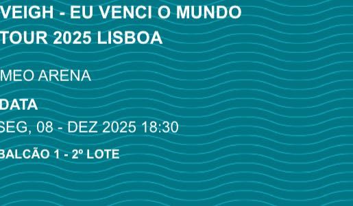 Bilhete Veigh -EU VENCI O MUNDO