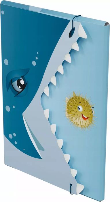 Teczka A4 z gumką szczęka - Rekin. Monumi. Nowy Produkt