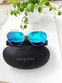 Ekskluzywne okulary Celine Dion sloneczne holograficzne  białe