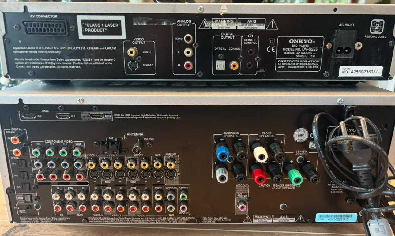 DVD PLUS wzmacniacz ONKYO model HT-R640 i DV-S555