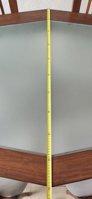 Mesa de sala madeira e vidro 160x100 com 6cadeiras novas