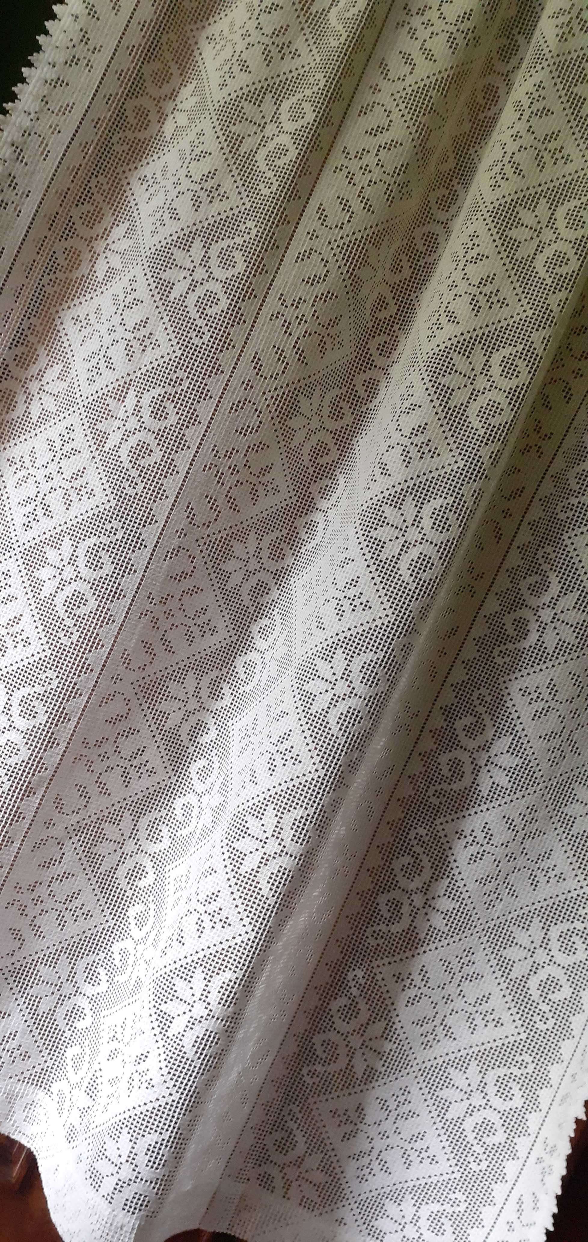 Firany krótkie bawełniane 2 sztuki jak koronka
