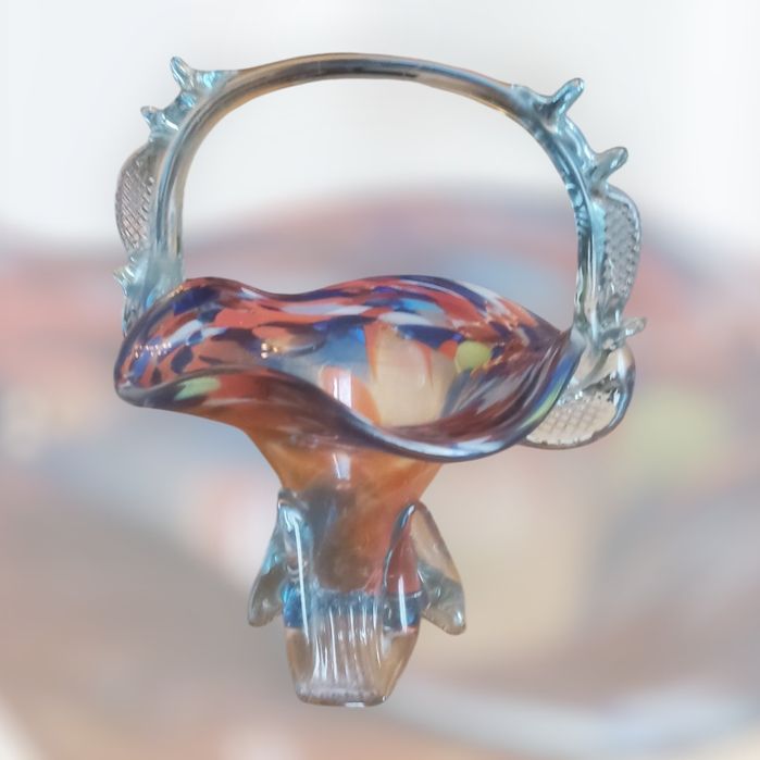 Koszyczek szkło barwione PRL