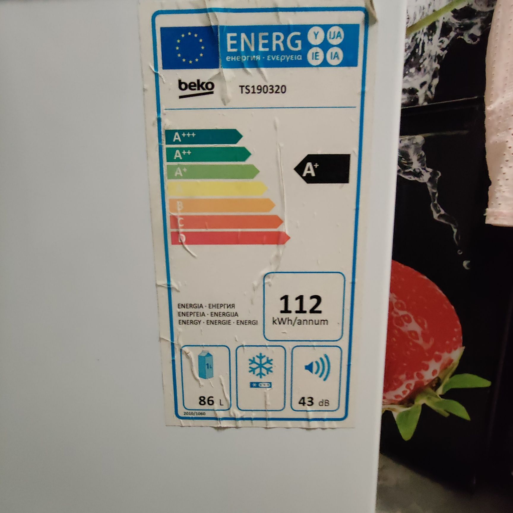 Lodówka podblatowa BEKO TS190320 chłodziarko - zamrażarka 82cm