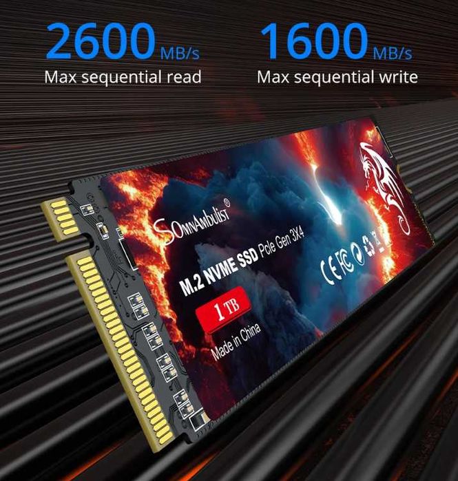 Накопитель SomnAmbulist SSD M2 256Gb Pro NVME 2280 PCIe 3.0x4 Новый