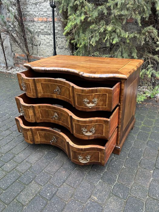 Antyczna Komoda Barokowa XVIII Wiek Intarsja Ludwik Po Renowacja