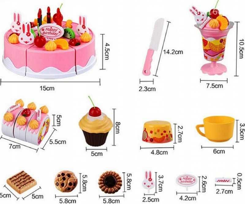 Różowy torcik tort urodzinowy do krojenia na rzepy No.: 889-19R