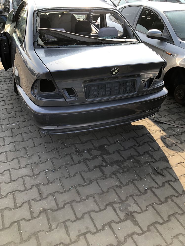 Zderzak tył tylny BMW E46 Coupe Cabrio PDC 400/7 Stahlgrau Metallic