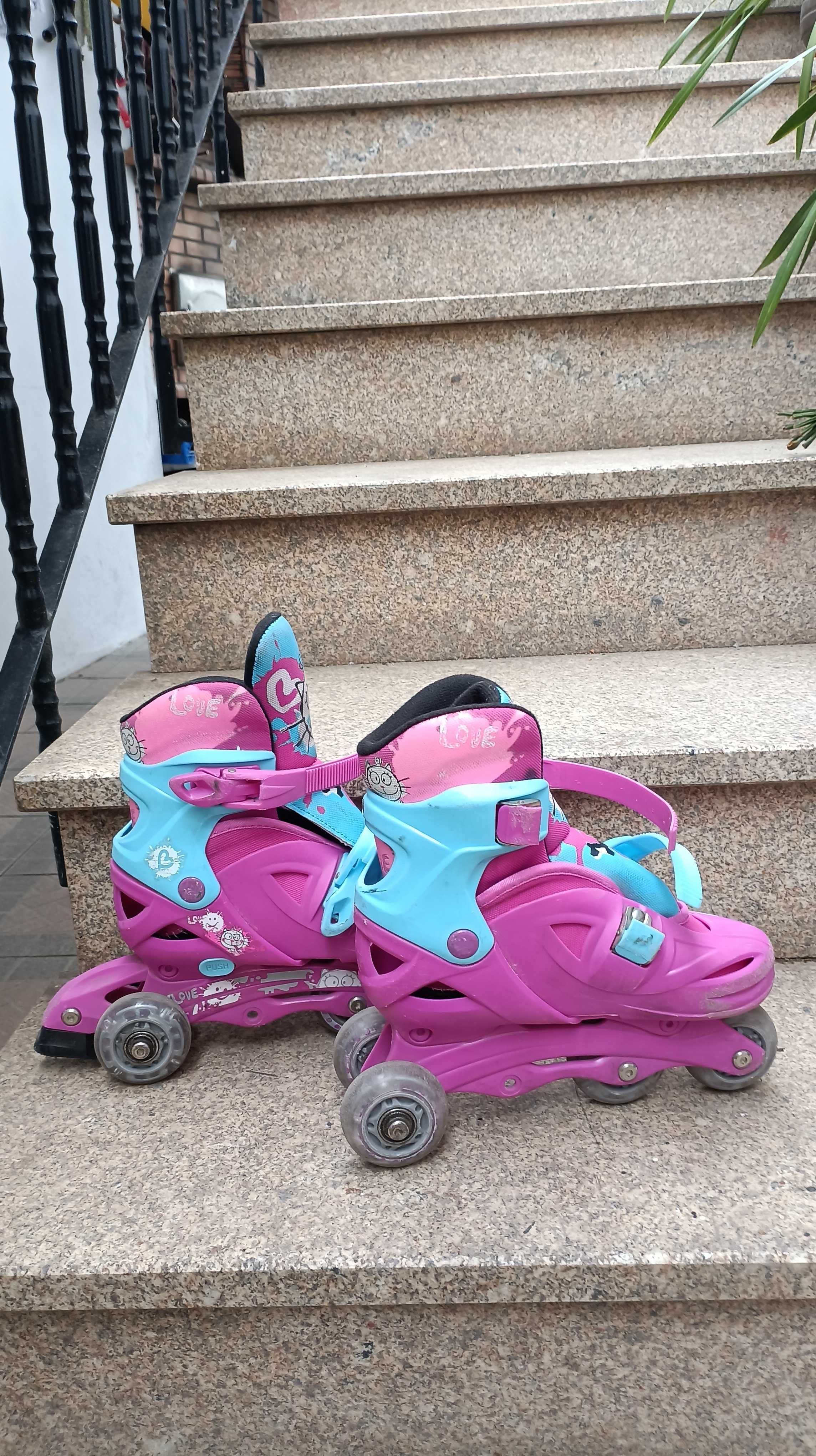 Patins Criança Love - Tamanho 31/35