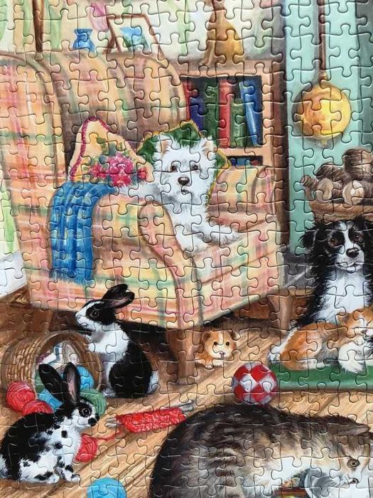 Puzzle 2x1000 "Zwierzęta domowe" (Animals at home) Falcon, Jumbo