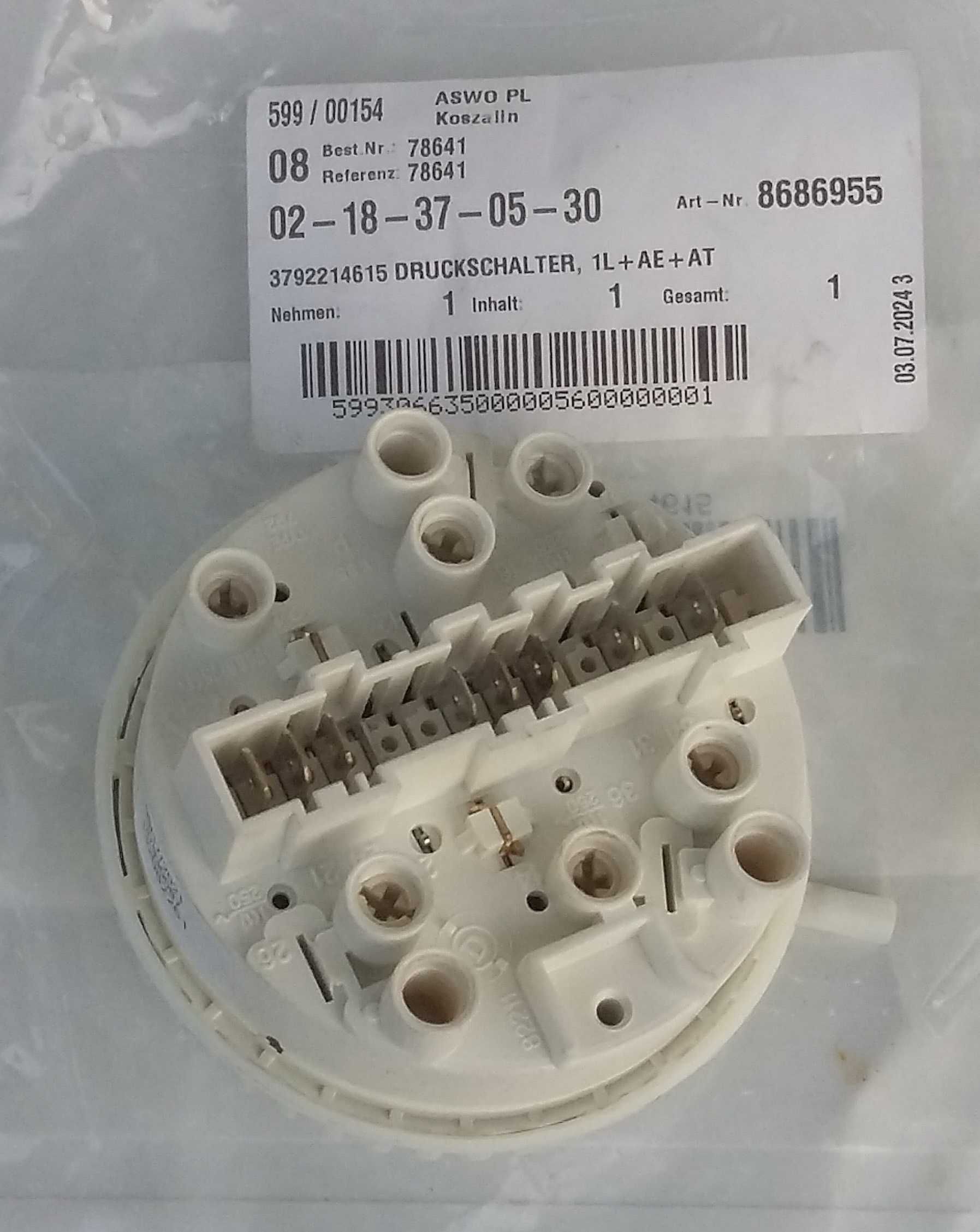 Hydrostat do pralki AEG LAVW1050