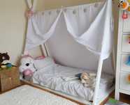 Cama branca criança Zippy Tipi e colchão