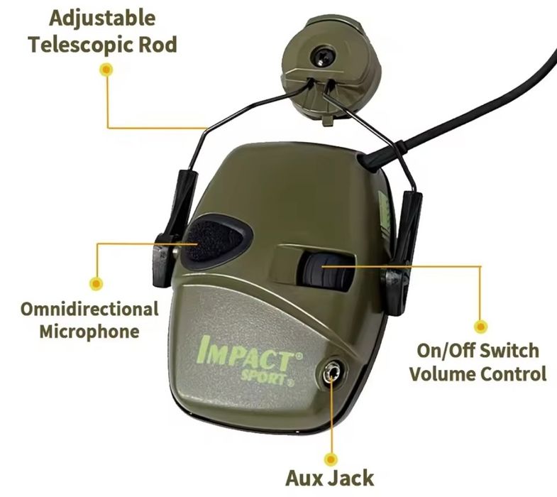 Навушники тактичні електронні з кріпленням до шолома