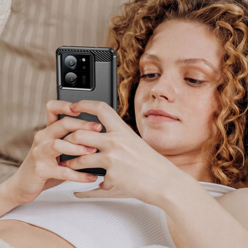 tech-protect tpucarbon xiaomi 13t / 13t pro black