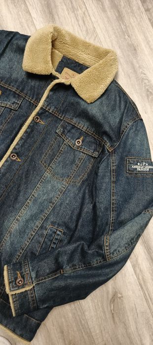 Тепла джинсова куртка хл