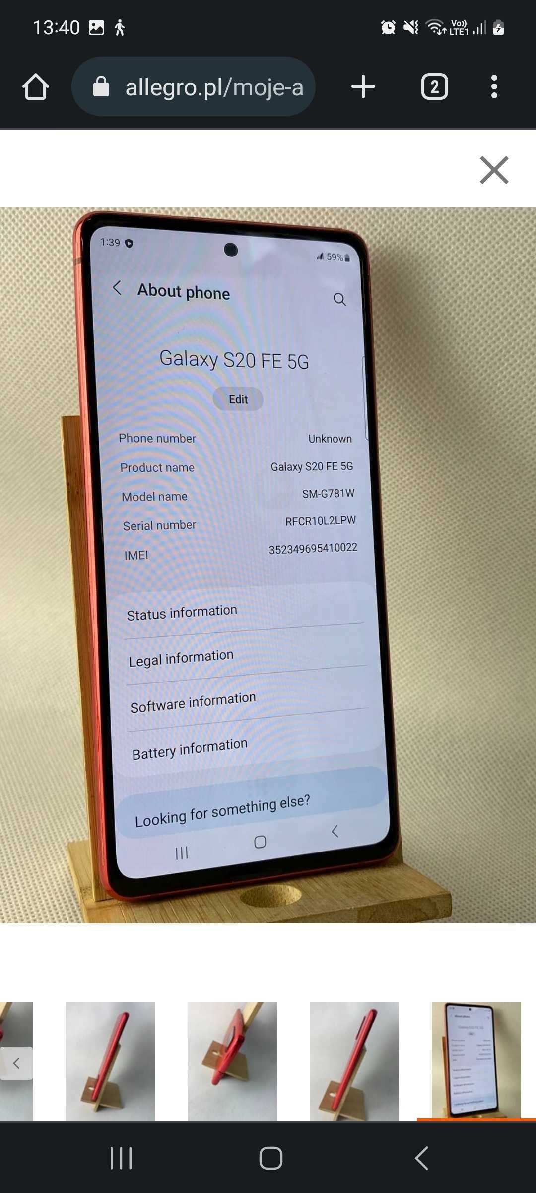 Samsung Galaxy S20 FE 5G Gwarancja
