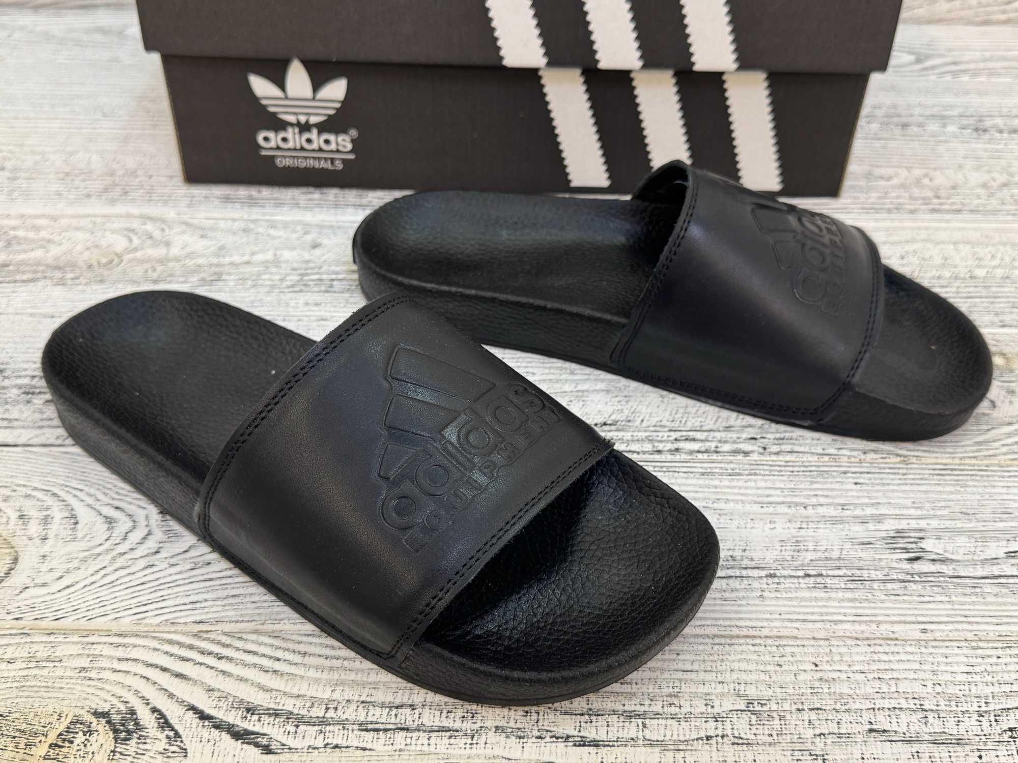 Чоловічі шкіряні шльопанці Адідас Чоловічі капці Adidas. Розміри 40–45