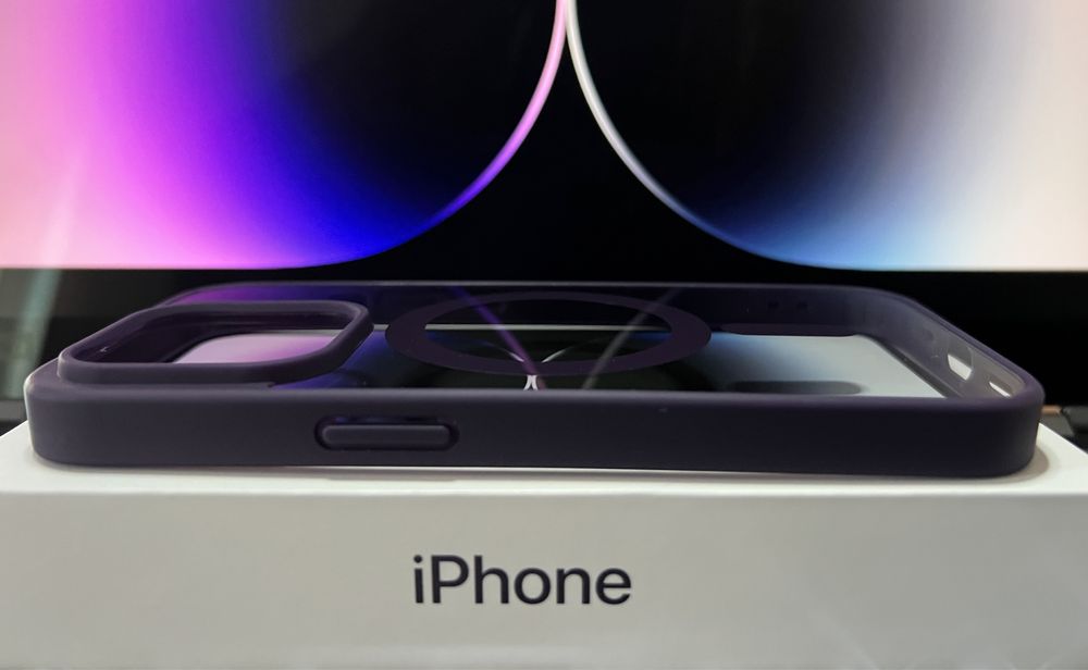 Чехол iPhone 14 pro max deep purple MagSafe, 14 pro black/deep purple