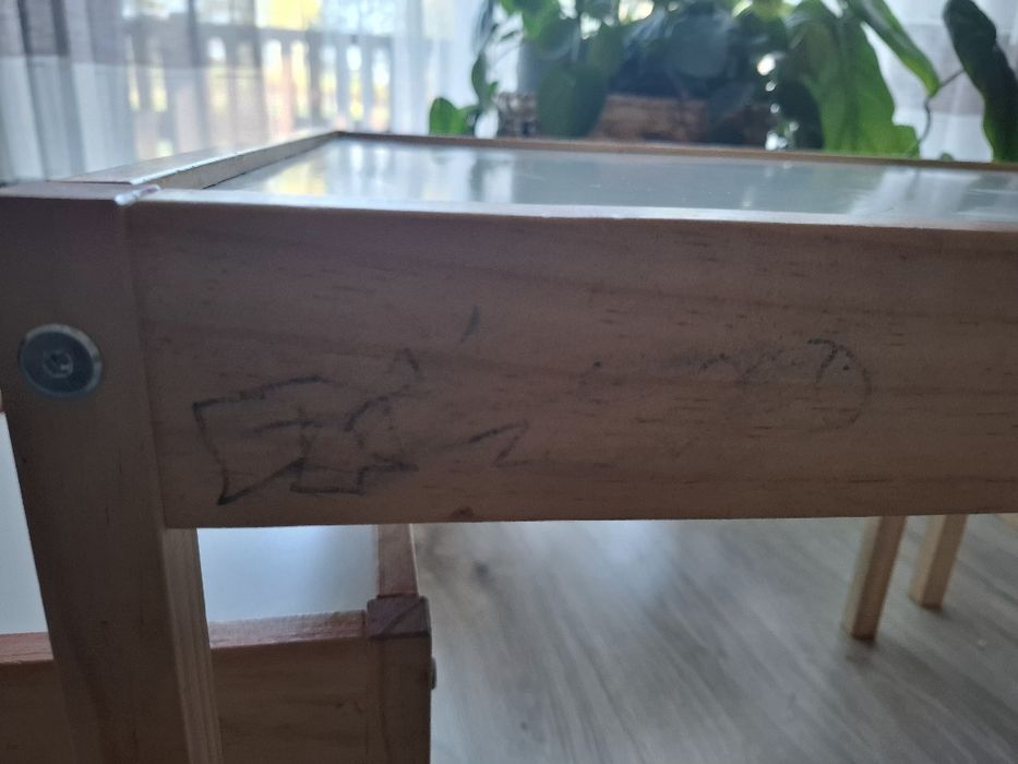 IKEA LATT zestaw dziecięcy stolik + 2 krzesła SOSNA