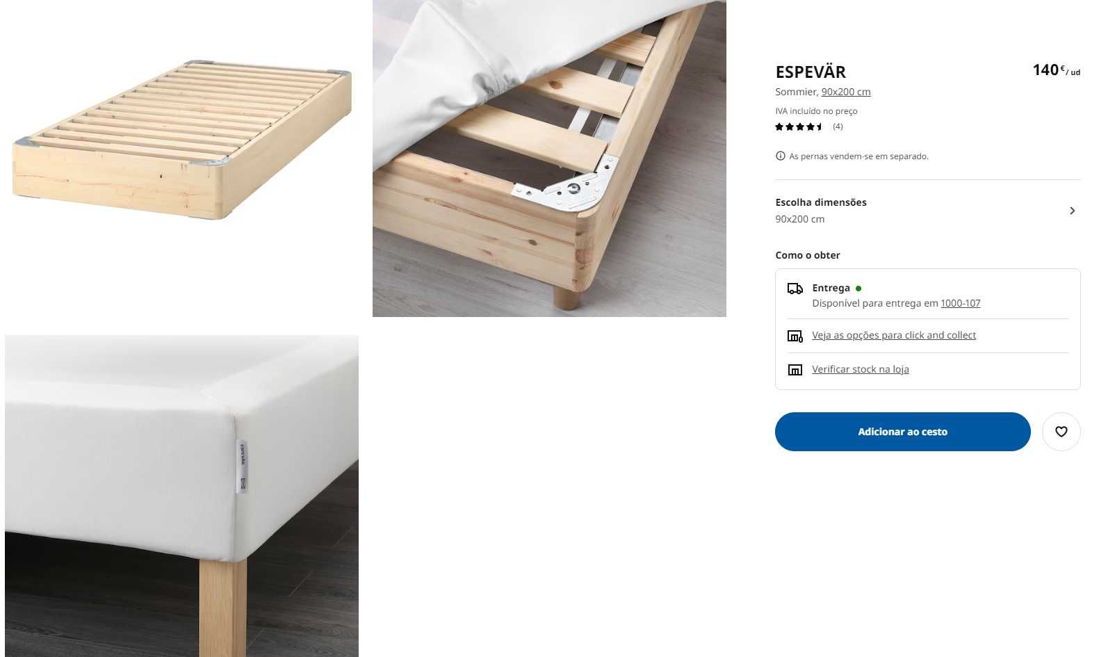 Estrado + Colchão IKEA com apenas 3 meses de uso