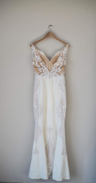 Suknia ślubna Avenue 22 Emily S 36 Kremowa Różowa Rybka Koronkowa