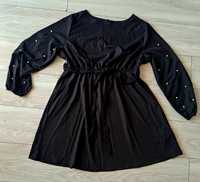 Czarna elegancką sukienka odcinana pod biustem Shein Curve 1XL