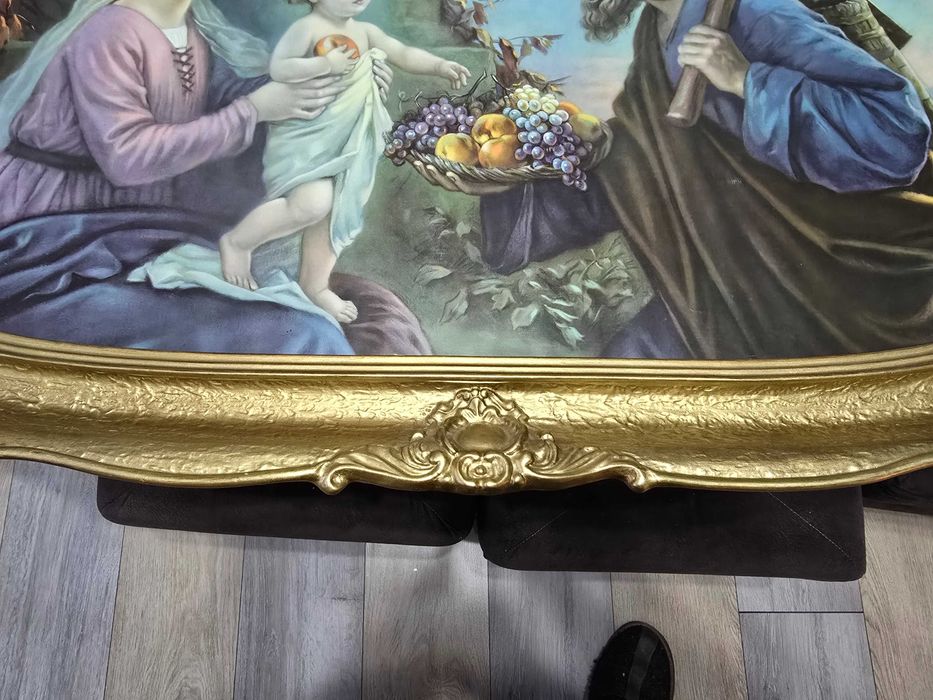 Obraz religijny Świętej Rodziny z lat 50 XX wieku,