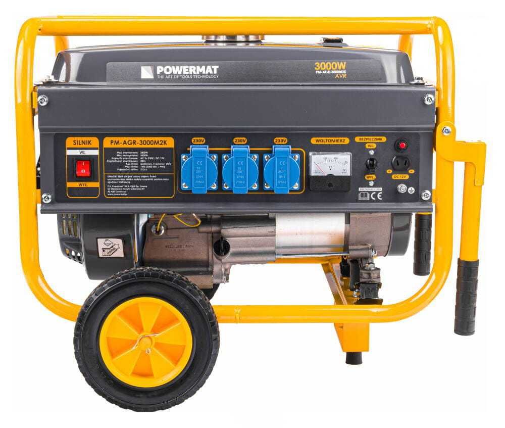 POWERMAT Agregat Prądotwórczy Generator 3000w 230v Koła Avr PM1198