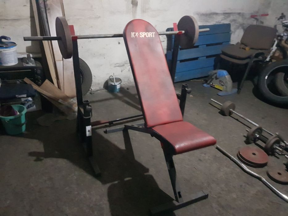 Siłownia laweczka sztanga  poręcze do dipow obciązenie